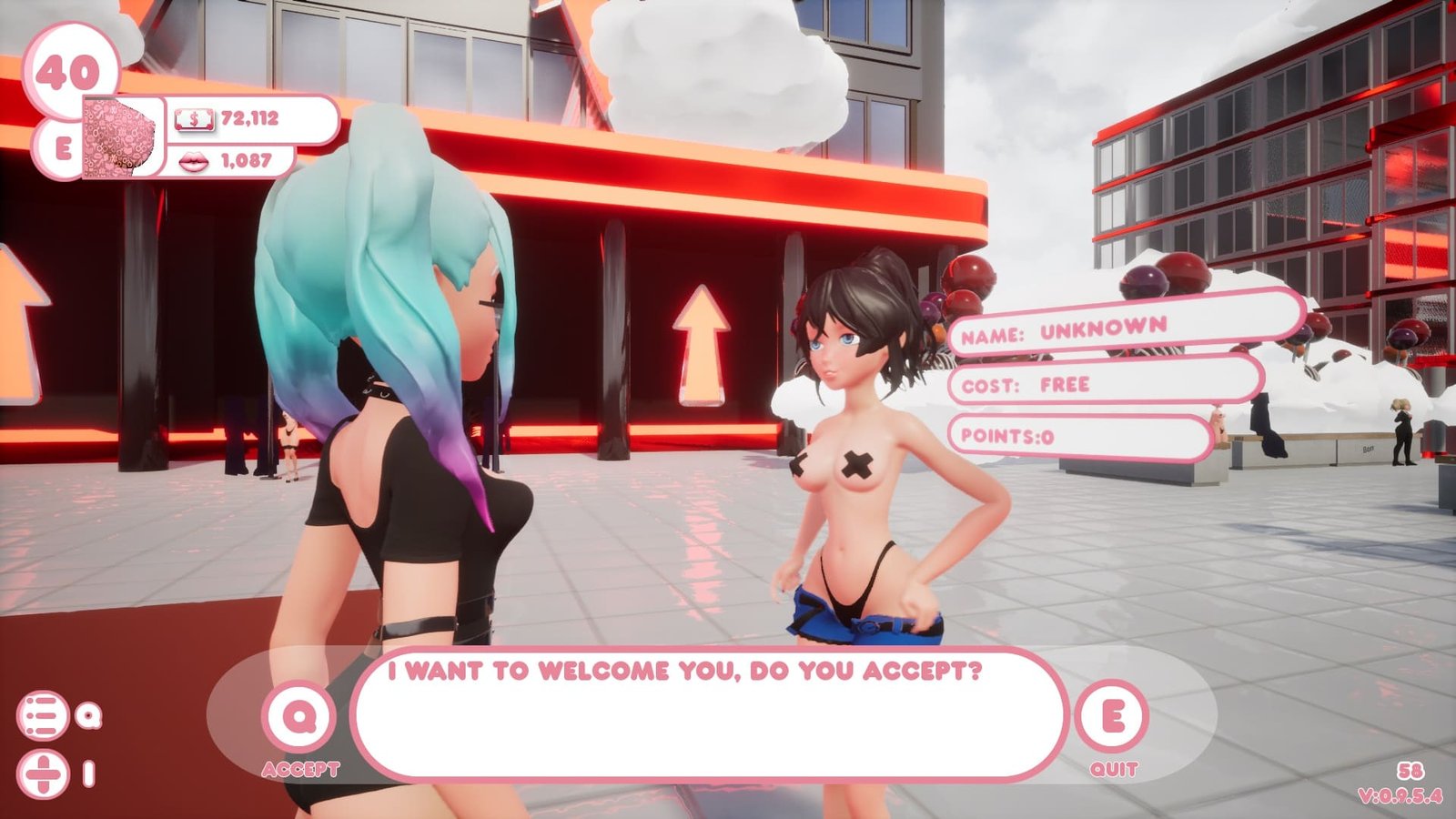 Waifu Dreams City Lewd 3D Game Screen 3