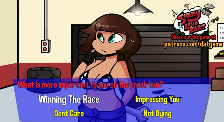 Shady Lewd Kart Adult Dating Sim Game Screen 1